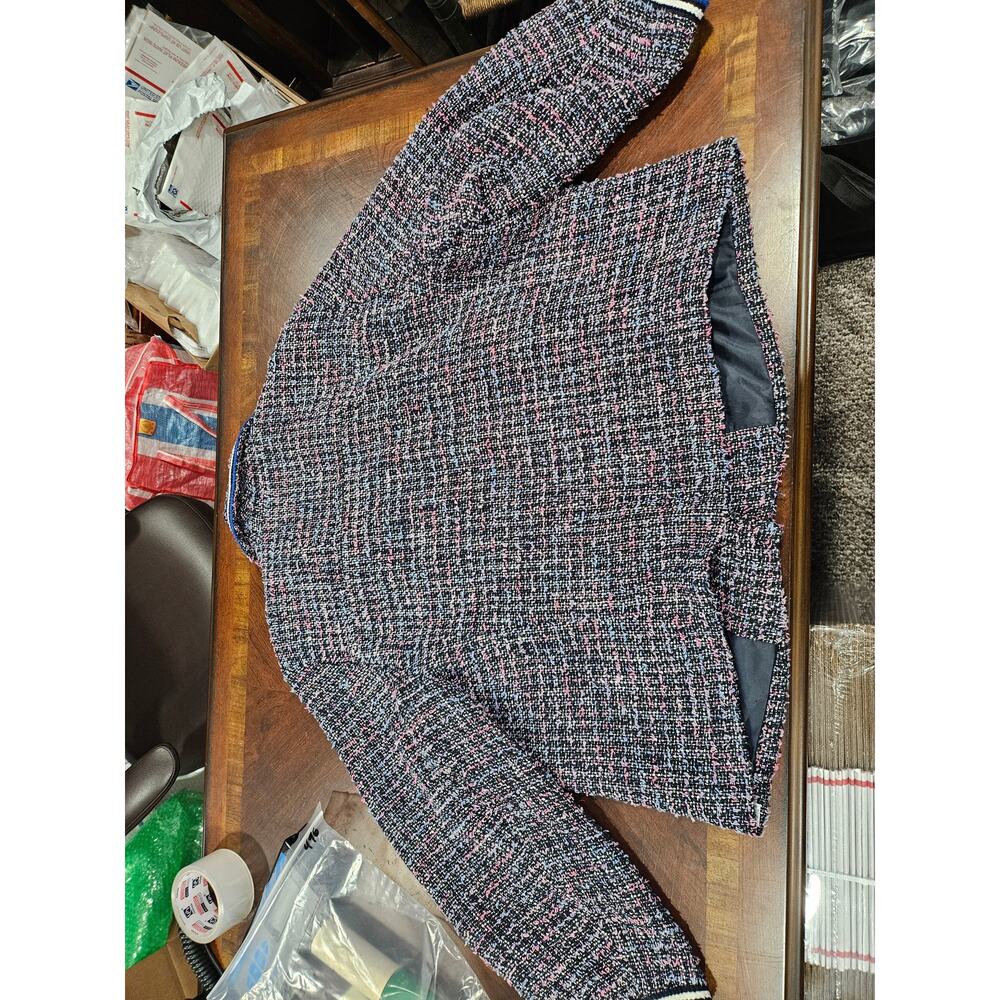 Talbots Women's Multicolor Tweed Blazer with Blue Accents - Picture 4 of 6